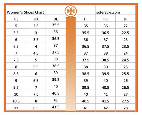 Tory Burch Shoe Size Chart