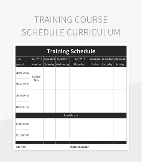 Training Curriculum Template