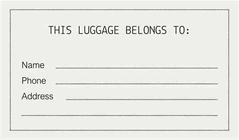 Travel Bag Tag Template