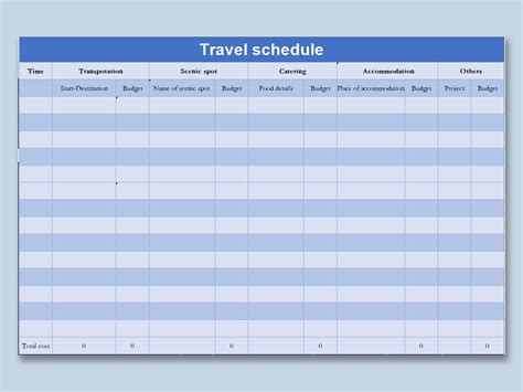 Travel Excel Template