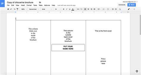 Tri Fold Brochure Google Docs Template