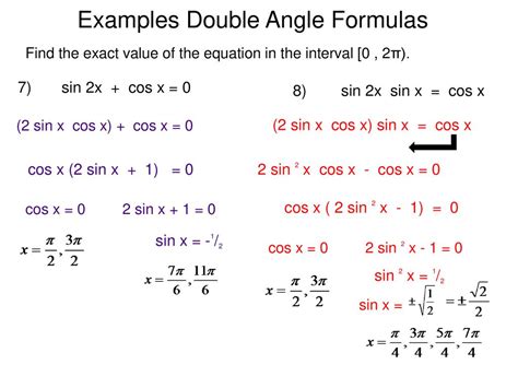 Trig Functions Double Angle