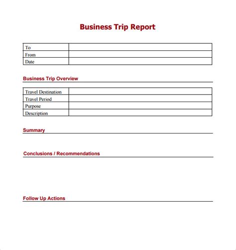 Trip Report Template