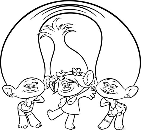 Trolls Printable Coloring Pages