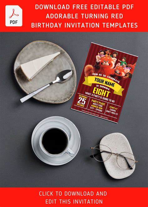 Turning Red Invitation Template Free