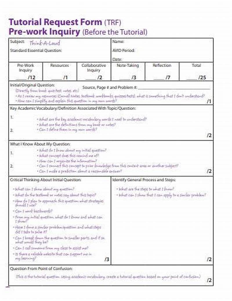 Tutorial Request Form Examples