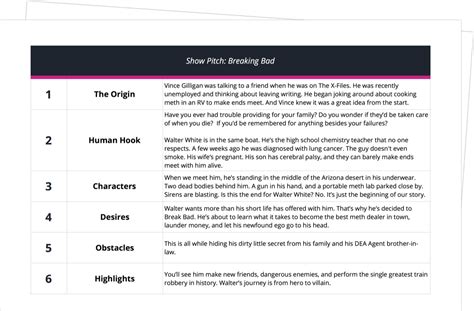 Tv Pitch Template