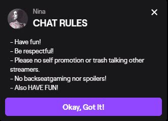 Twitch Chat Rules Template