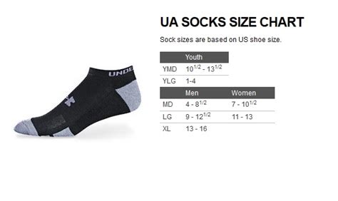 Ua Socks Size Chart