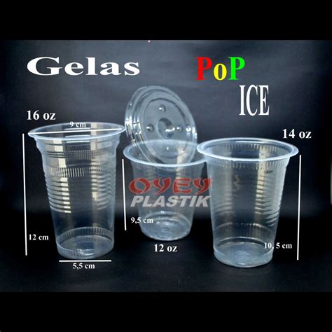 Ukuran Gelas Pop Ice Indonesia