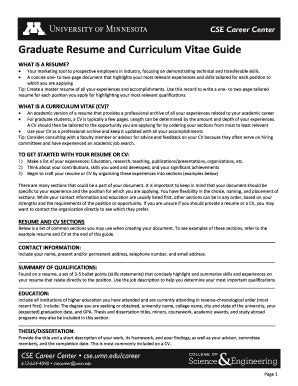 Umn Resume Template
