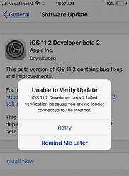 Unable to Verify the Update