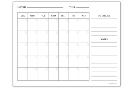 Undated Printable Calendar