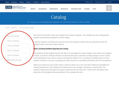Une Course Catalog