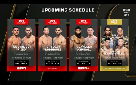 Upcoming UFC schedule for 2026 ...