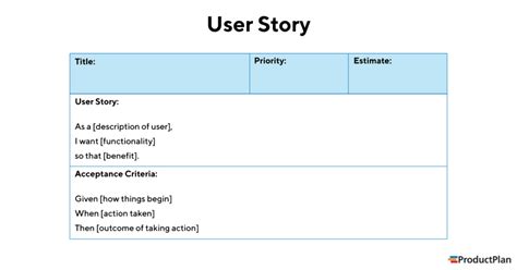 User Story Template For Agile Development