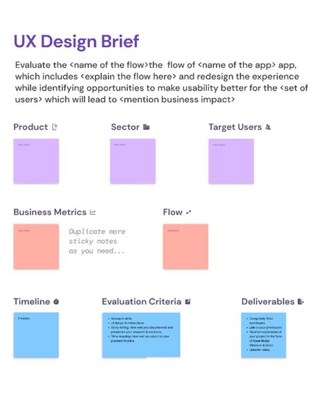 Ux Design Brief Template