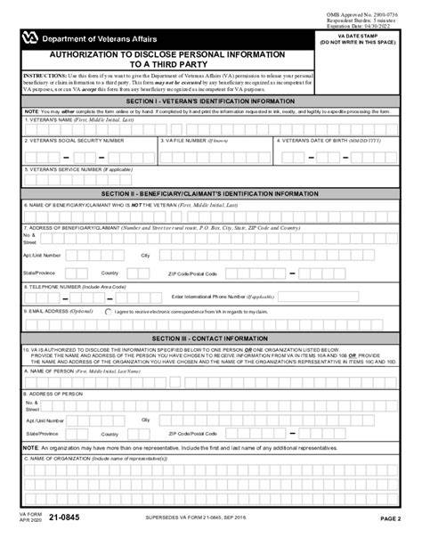 Va Form 210845 Printable