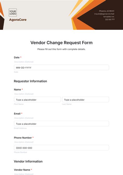 Vendor Request Form Template