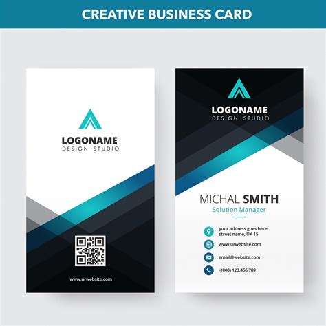 Vertical Business Card Template