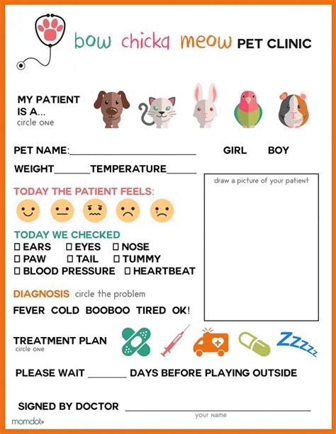 Vet Clinic Dramatic Play Free Printables