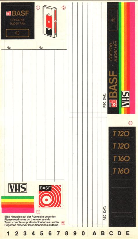Vhs Label Template