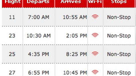 Virgin Connect Flight Schedule