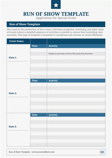 Virtual Event Run Of Show Template