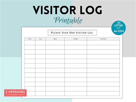 Visitors Log Template