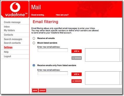 Vodafone contact by email