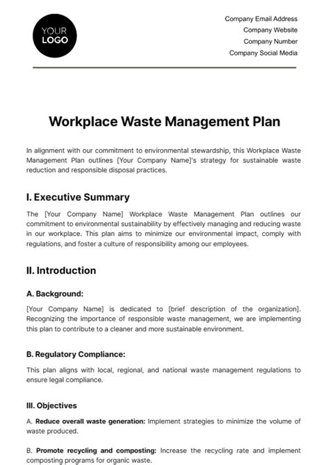 Waste Management Drug Test Policy Template