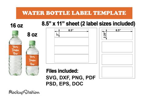 Water Bottle Template Free