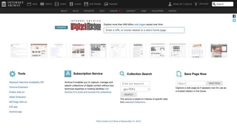 Wayback Machine Homepage