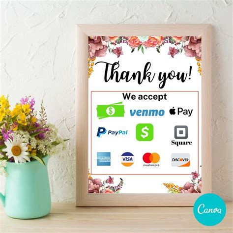 We Accept Credit Cards Sign Display Handmade