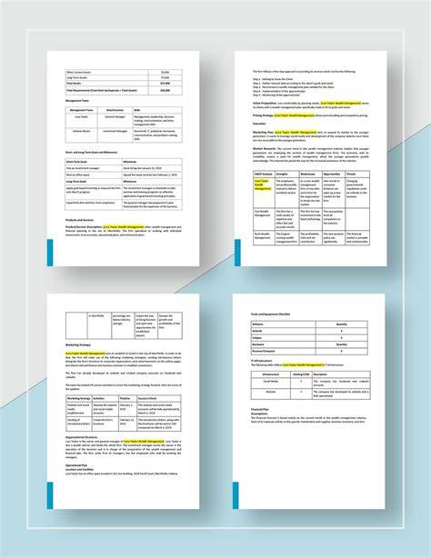 Wealth Management Business Plan Template