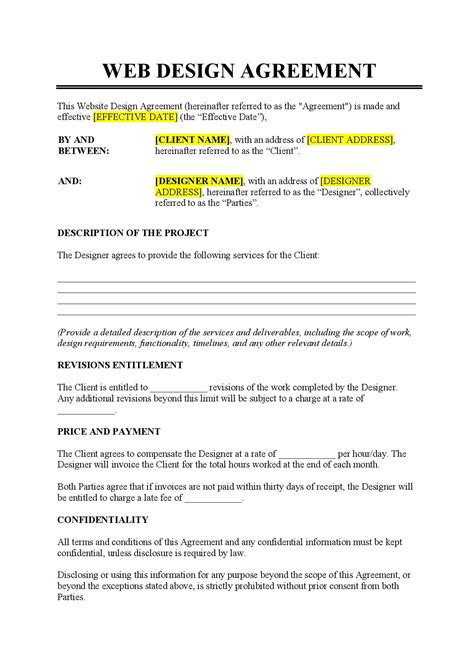 Web Design Agreement Template