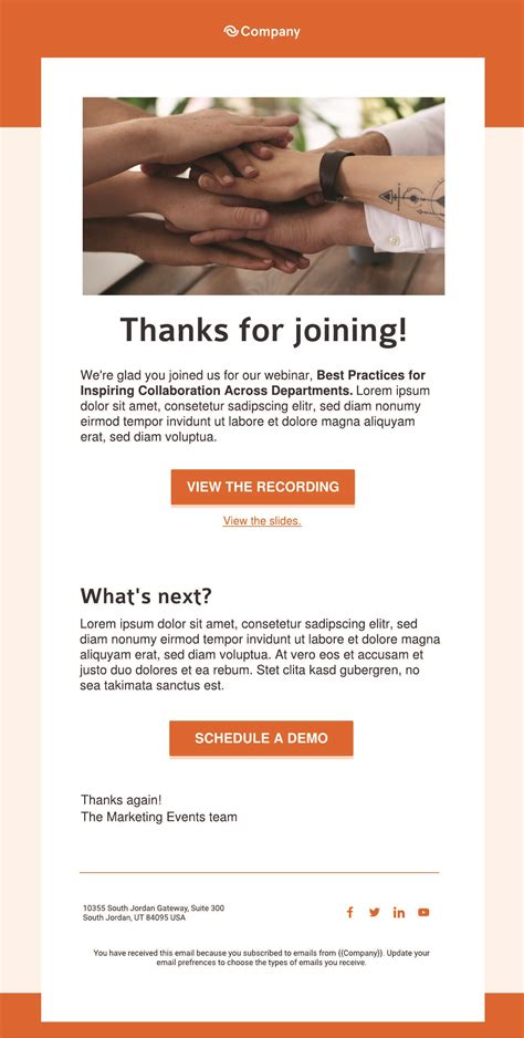 Webinar Follow Up Email Template
