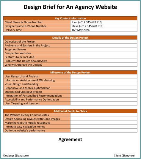 Website Design Brief Template