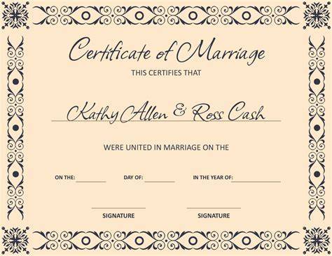 Wedding Ceremony Certificate Template