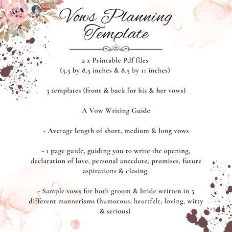Wedding Ceremony Vows Template