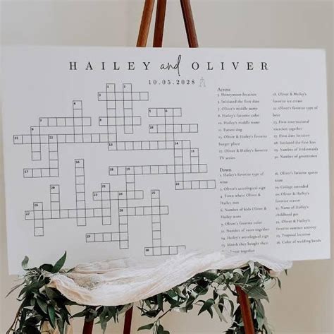 Wedding Crossword Template