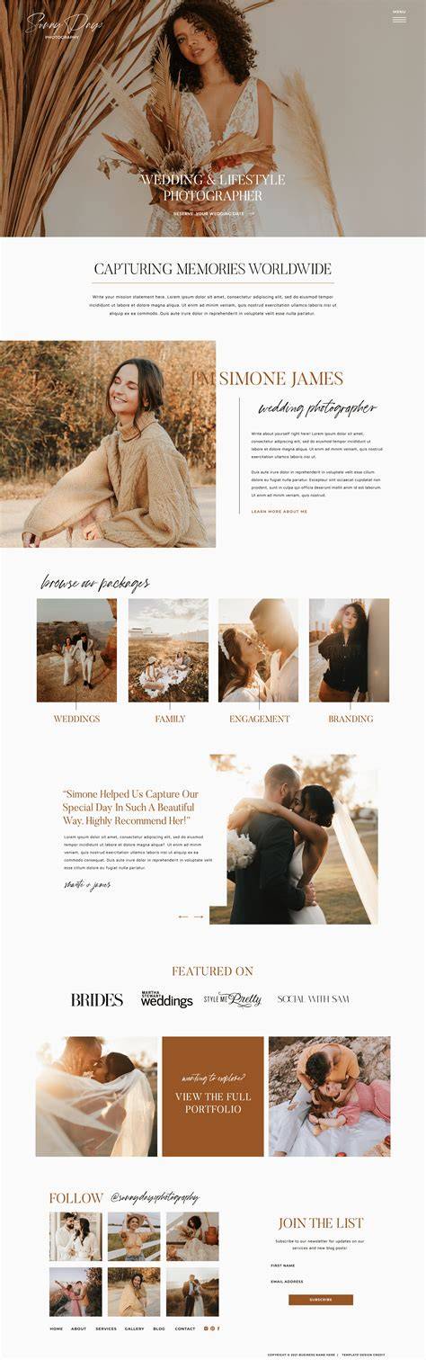 Wedding Photographer Website Template