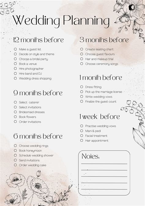 Wedding Planning Templates Free Download