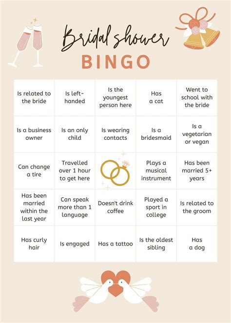 Wedding Shower Bingo Template