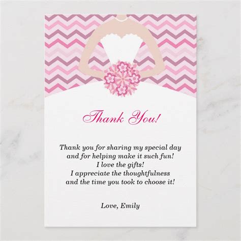 Wedding Shower Thank You Note Template