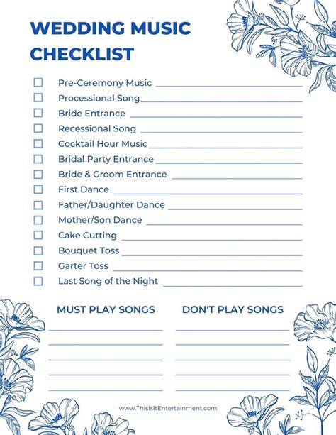 Wedding Song List For Dj Template