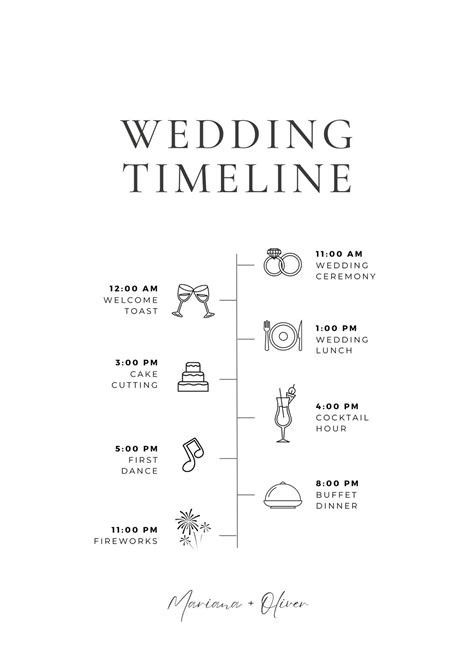 Wedding Timeline Free Template