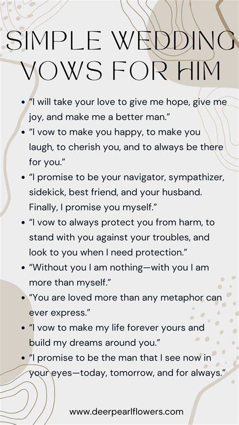 Wedding Vows Template For Him