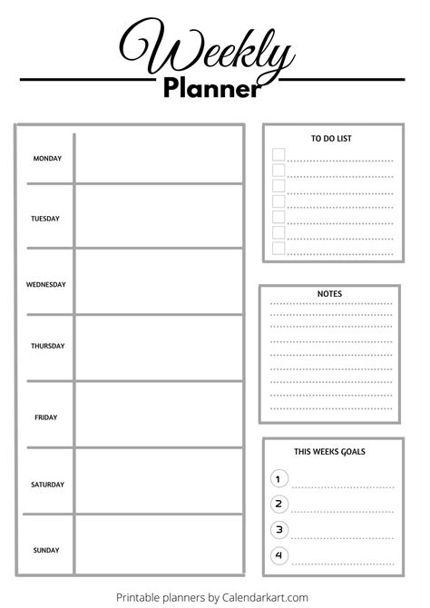 Week Planner Template Free