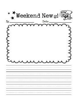 Weekend News Writing Template